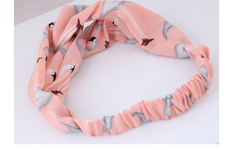 Sweet White Flamingo Pattern Decorated Wide Hair Band,Hair Ribbons