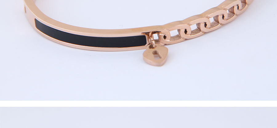 Elegant Rose Gold Heart Shape Decorated Simple Bracelet,Bracelets