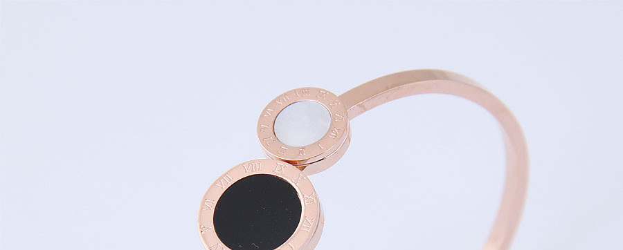 Elegant Rose Gold Round Shape Design Opening Bracelet,Bracelets