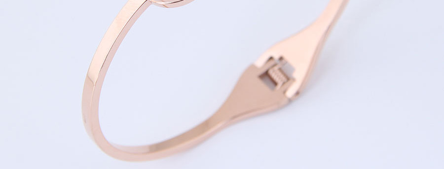 Elegant Rose Gold Round Shape Design Opening Bracelet,Bracelets