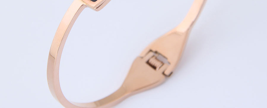 Elegant Rose Gold Square Shape Design Opening Bracelet,Bracelets