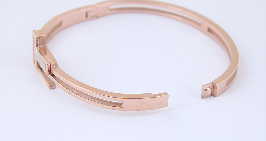 Elegant Rose Gold+white T Shape Design Double Layer Bracelet,Bracelets