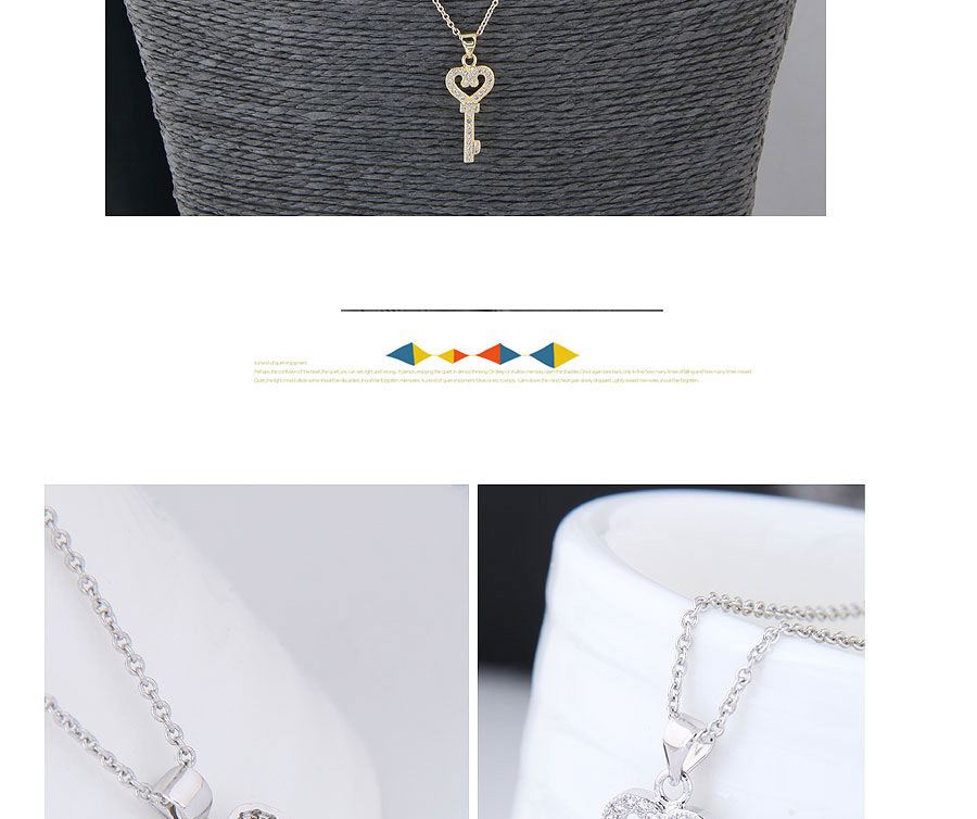Elegant Silver Color Ket Pendant Decorated Necklace,Pendants