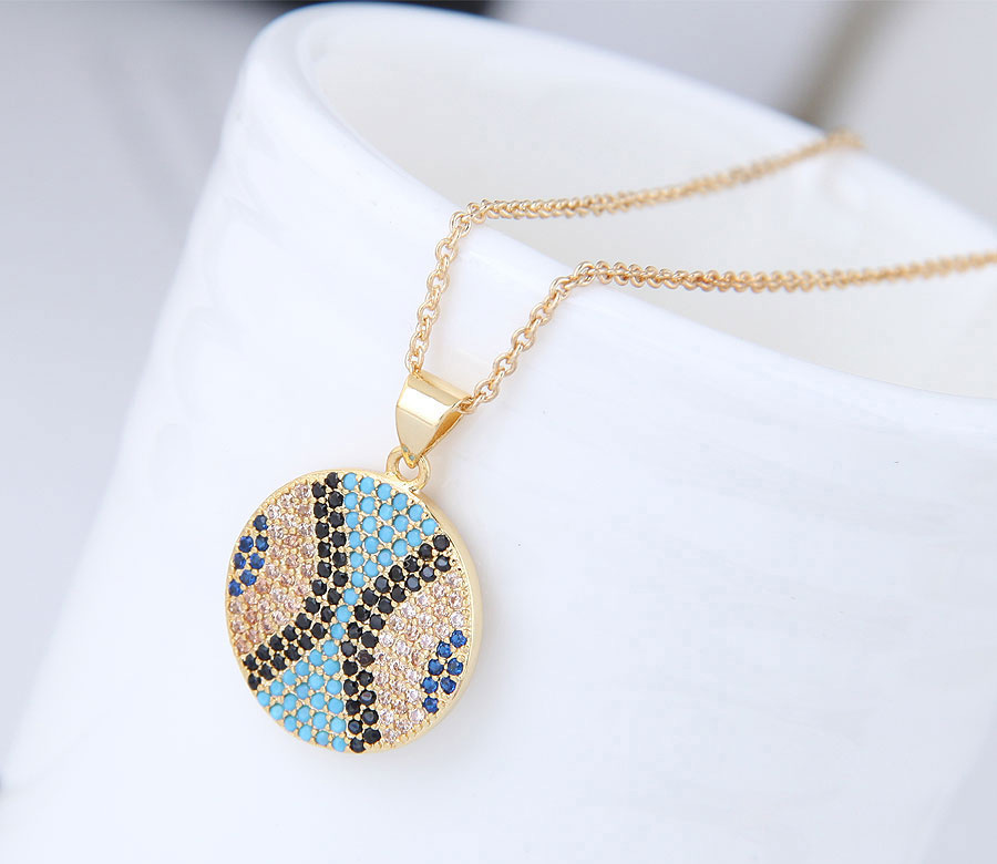 Elegant Gold Color Round Shape Pendant Decorated Necklace,Pendants