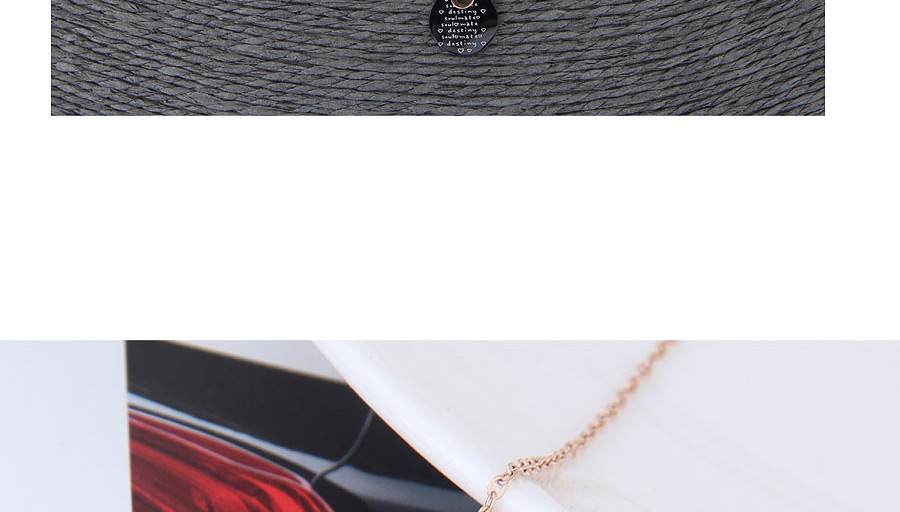 Elegant Black Letter Pattern Decorated Necklace,Necklaces