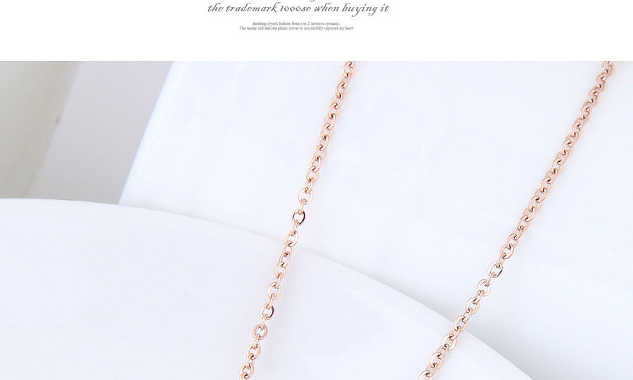 Elegant Rose Gold Circular Rings Decorated Necklace,Necklaces