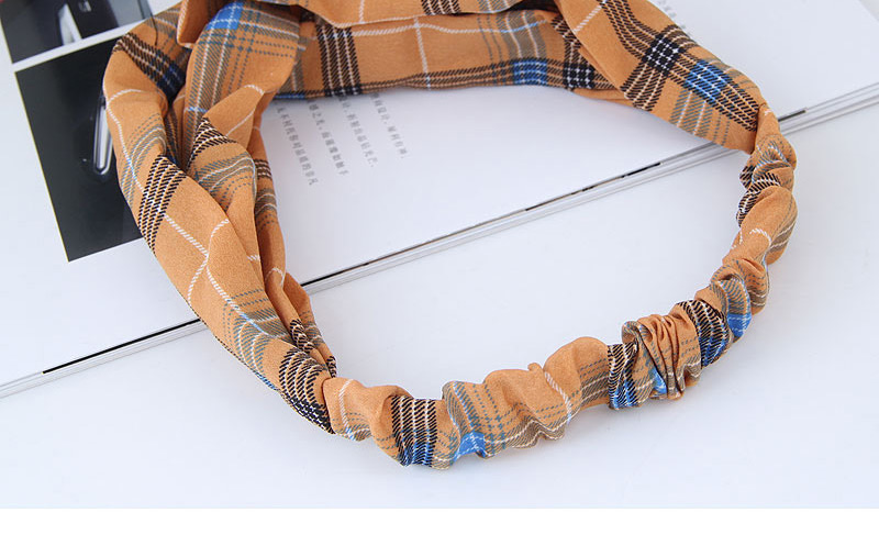 Fashion Orange Grid Pattern Decorated Hairband,Hair Ribbons