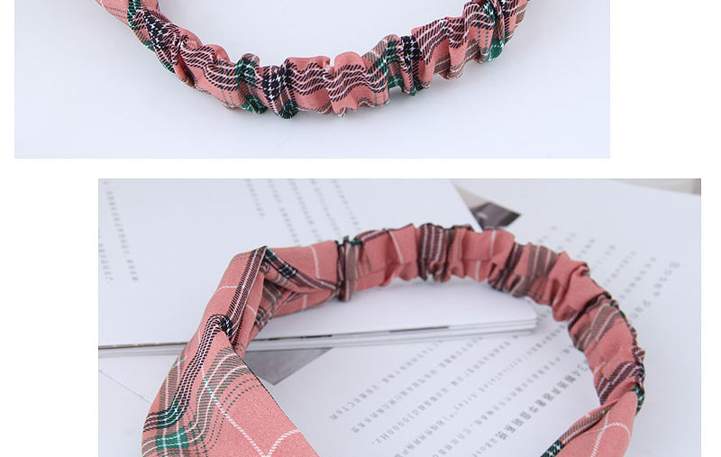 Fashion Pink Grid Pattern Decorated Hairband,Hair Ribbons