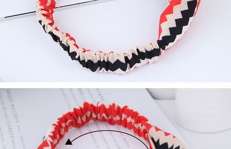 Fashion Navy+brown Sawtooth Pattern Decorated Hairband,Hair Ribbons