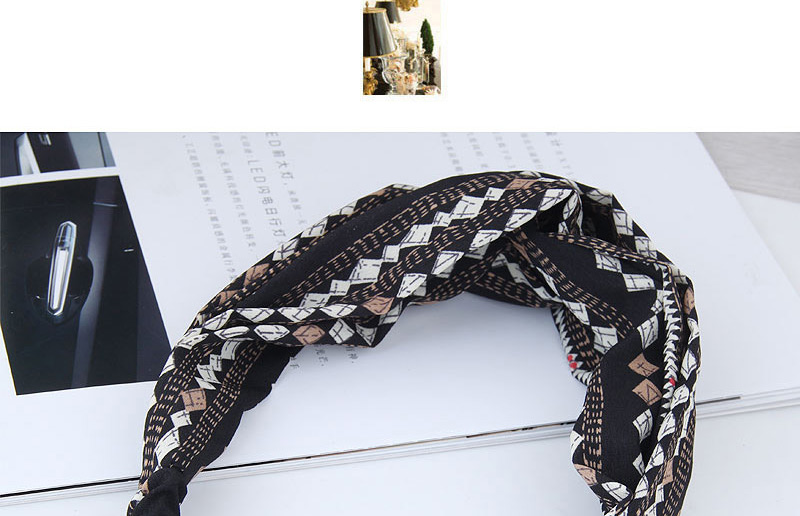 Fashion Navy Rhombus Pattern Decorated Hairband,Hair Ribbons