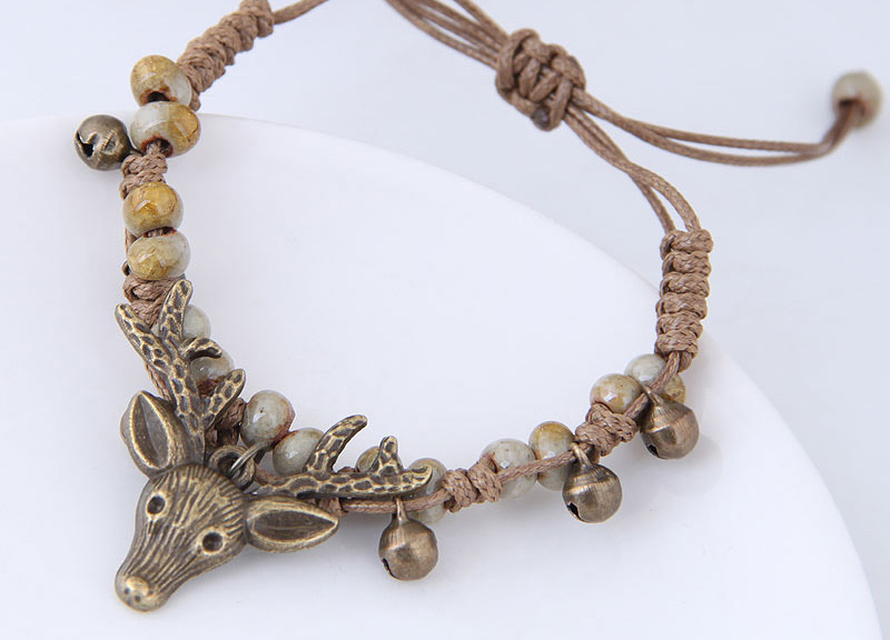 Fashion Khaki Deer Head Shape Decorated Bracelet,Fashion Bracelets