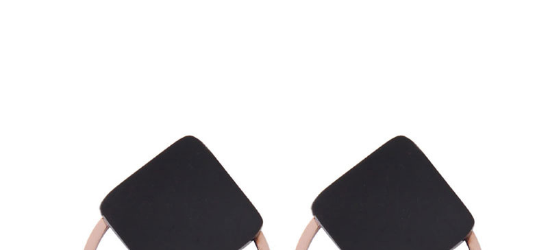 Fashion Black Square Shape Decorated Earrings,Earrings