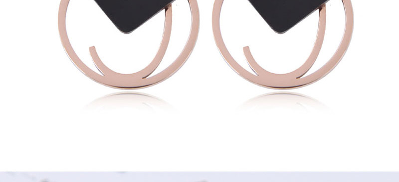Fashion Black Square Shape Decorated Earrings,Earrings