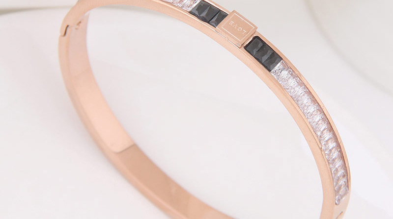 Fashion Rose Gold Full Diamond Decorated Bracelet,Bracelets