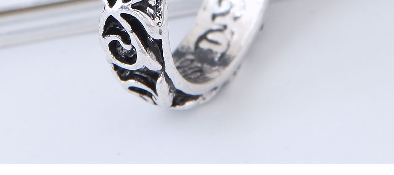Vintage Silver Color Flower Pattern Decorated Ring,Fashion Rings