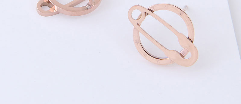 Fashion Rose Gold Hollow Out Design Round Earrings,Earrings