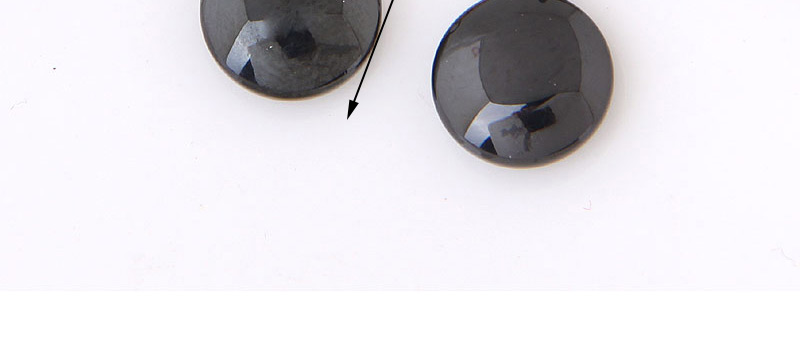 Fashion Black Round Shape Decorated Earrings,Earrings