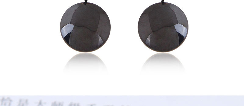 Fashion Black Round Shape Decorated Earrings,Earrings