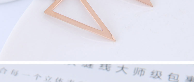 Fashion Rose Gold Triangle Shape Design Earrings,Earrings