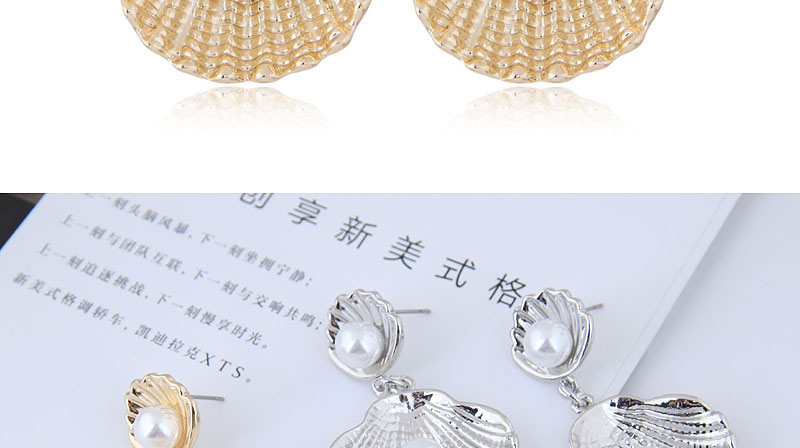 Elegant Gold Color Shell Shape Design Pure Color Earrings,Drop Earrings