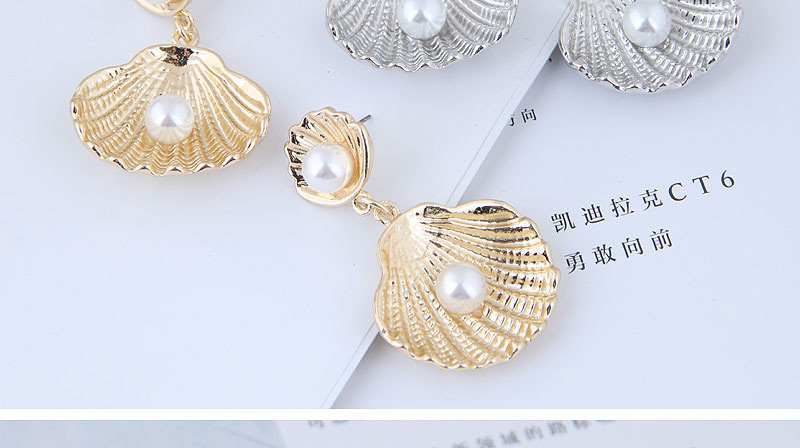 Elegant Silver Color Shell Shape Design Pure Color Earrings,Drop Earrings