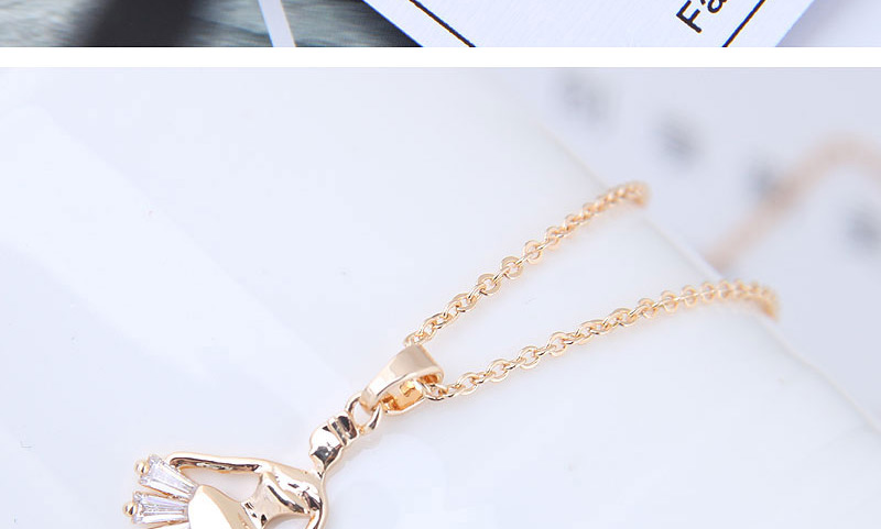Elegant Gold Color Ballerina Girl Pendant Decorated Necklace,Necklaces