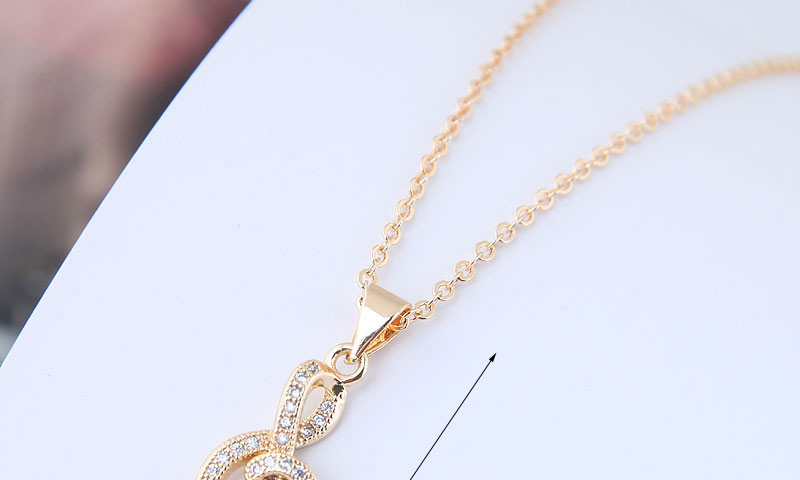 Elegant Gold Color Musical Note Pendant Decorated Necklace,Necklaces