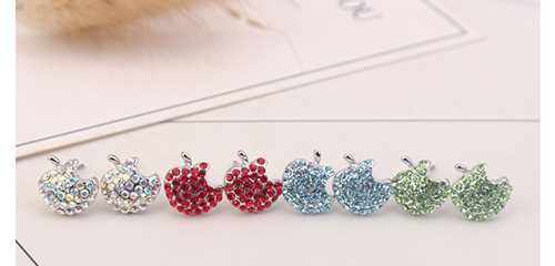 Fashion Red Apple Shape Decorated Earrings,Crystal Earrings