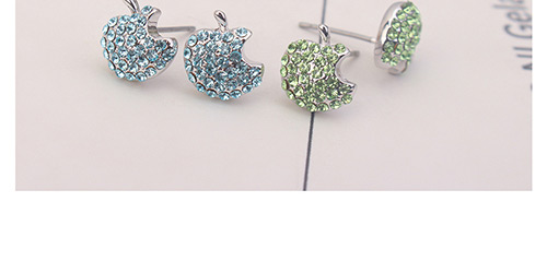 Fashion Blue Apple Shape Decorated Earrings,Crystal Earrings
