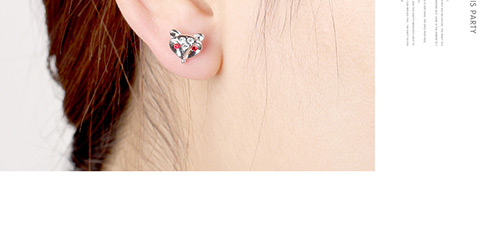 Fashion Blue Fox Shape Decorated Earrings,Crystal Earrings