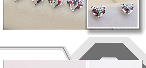 Fashion Silver Color Fox Shape Decorated Earrings,Crystal Earrings