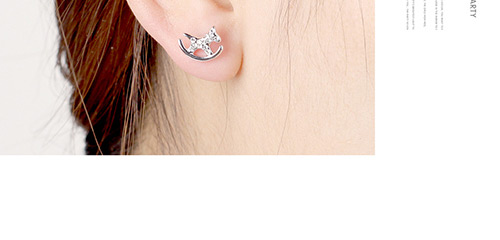 Fashion Silver Color Horse Shape Decorated Earrings,Crystal Earrings