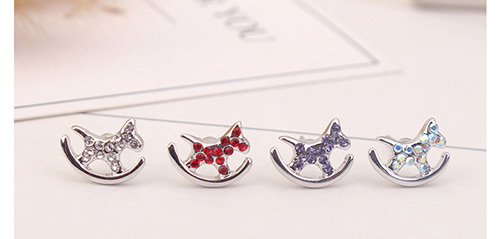 Fashion Silver Color Horse Shape Decorated Earrings,Crystal Earrings
