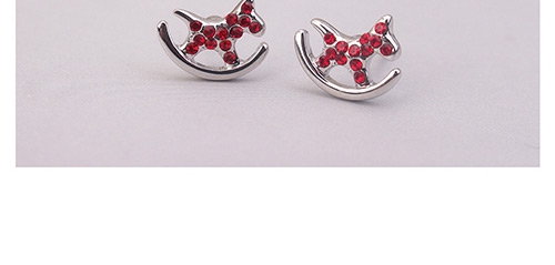 Fashion Red Horse Shape Decorated Earrings,Crystal Earrings