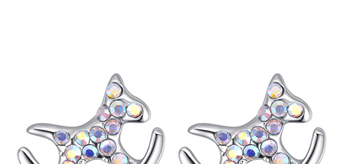 Fashion Multi-color Horse Shape Decorated Earrings,Crystal Earrings