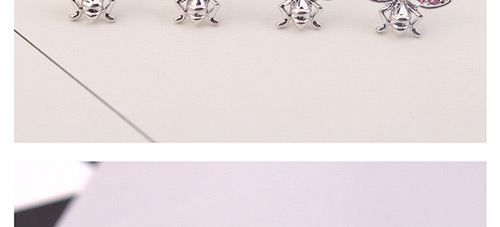 Fashion Silver Color Bee Shape Decorated Earrings,Crystal Earrings