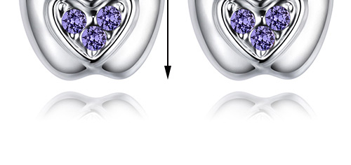 Fashion Purple Apple Shape Decorated Earrings,Crystal Earrings