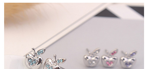 Fashion White Apple Shape Decorated Earrings,Crystal Earrings