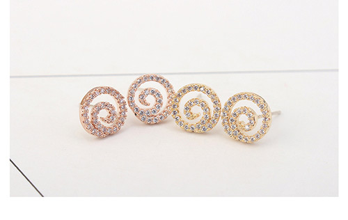 Fashion Rose Gold Vortex Shape Decorated Simple Earrings,Crystal Earrings