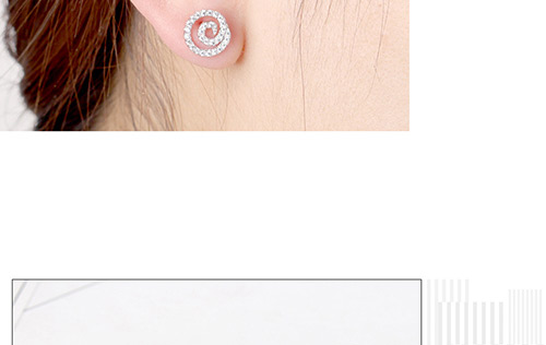 Fashion Silver Color Vortex Shape Decorated Simple Earrings,Crystal Earrings