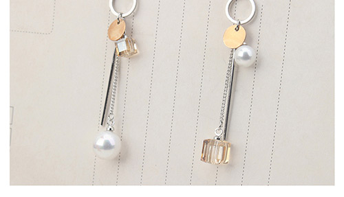 Fashion Gold Color Pearls&magic Cube Decorated Long Earrings,Crystal Earrings