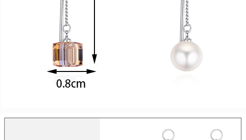 Fashion Multi-color Pearls&magic Cube Decorated Long Earrings,Crystal Earrings