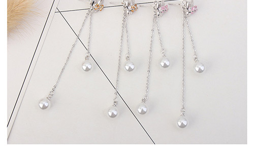 Fashion White Butterfly Shape Decorated Tassel Earrings,Crystal Earrings