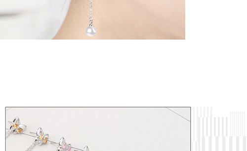 Fashion Pink Butterfly Shape Decorated Tassel Earrings,Crystal Earrings