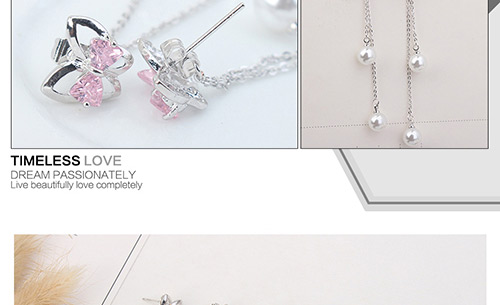 Fashion Champagne Butterfly Shape Decorated Tassel Earrings,Crystal Earrings