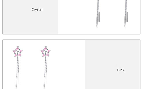 Fashion Champagne Star Shape Decorated Tassel Earrings,Crystal Earrings