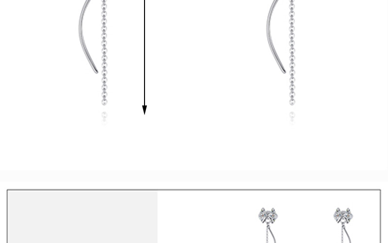 Fashion White Bowknot Shape Decorated Long Earrings,Crystal Earrings