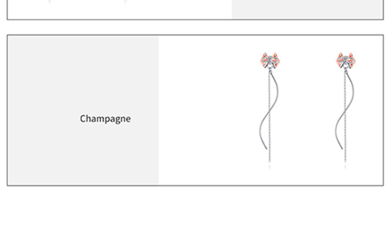Fashion Champagne Bowknot Shape Decorated Long Earrings,Crystal Earrings