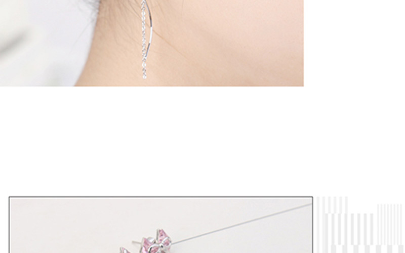 Fashion White Bowknot Shape Decorated Long Earrings,Crystal Earrings
