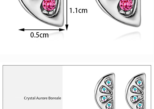 Fashion Plum Red Semicircle Shape Design Simple Earrings,Crystal Earrings